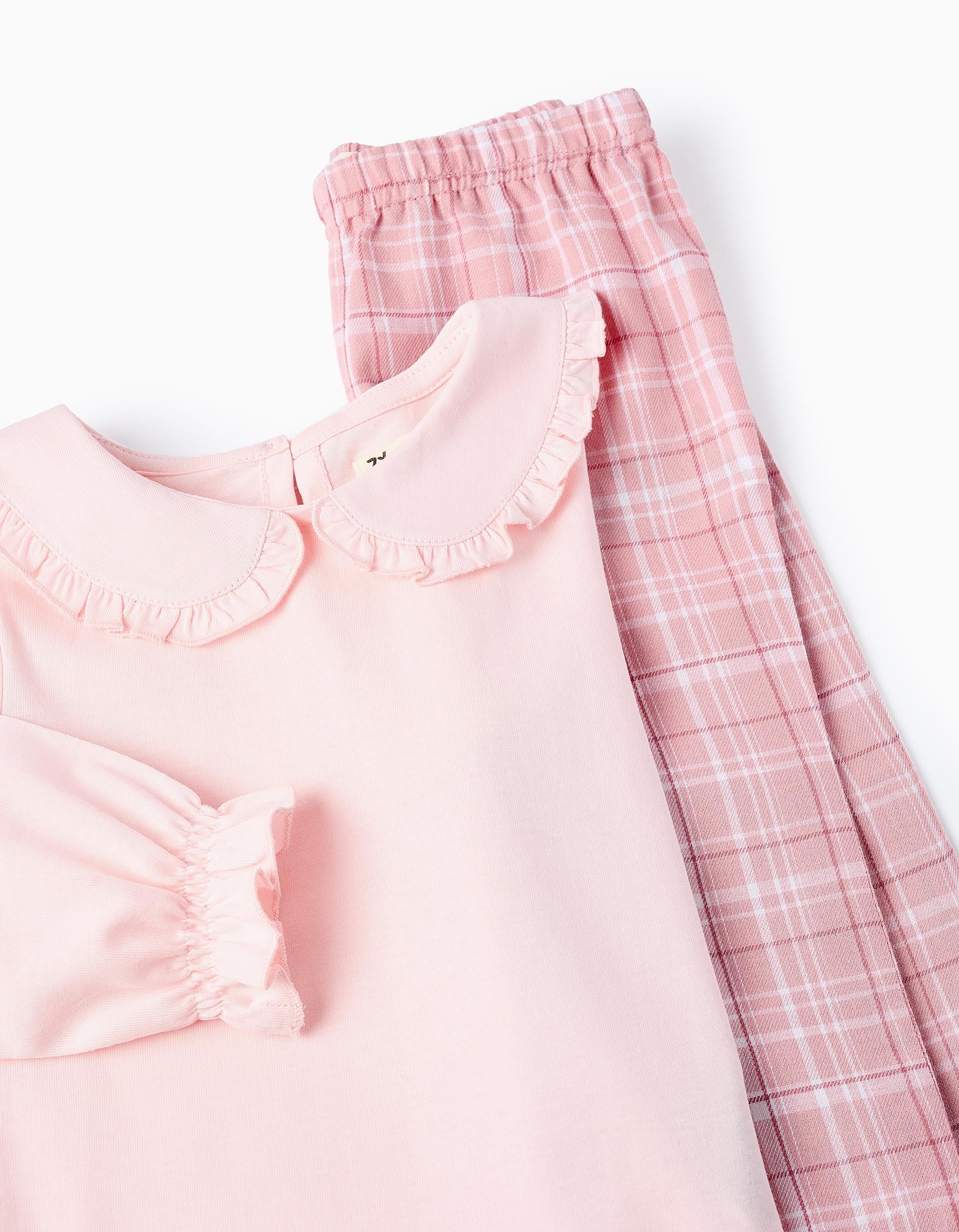 Check Cotton Pyjama for Baby Girls, Pink