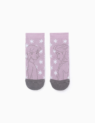 Meias Antiderrapantes para Menina 'Elsa & Anna', Lilás