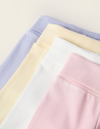 Pack 4 Pantalones con Pies en Algodón para Recién Nacida, Multicolor