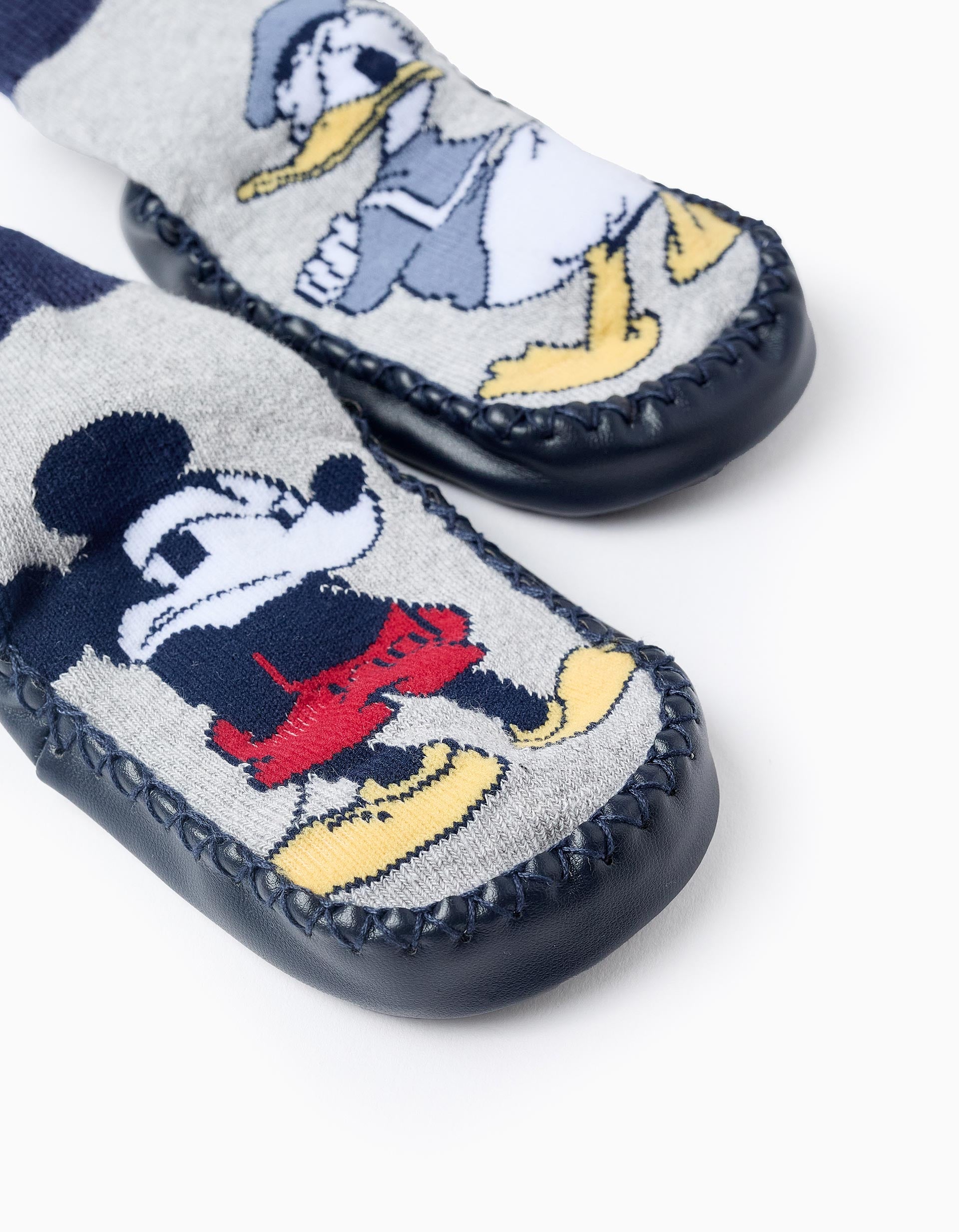 Socks-Slippers for Baby Boys 'Mickey & Donald', Blue/Grey