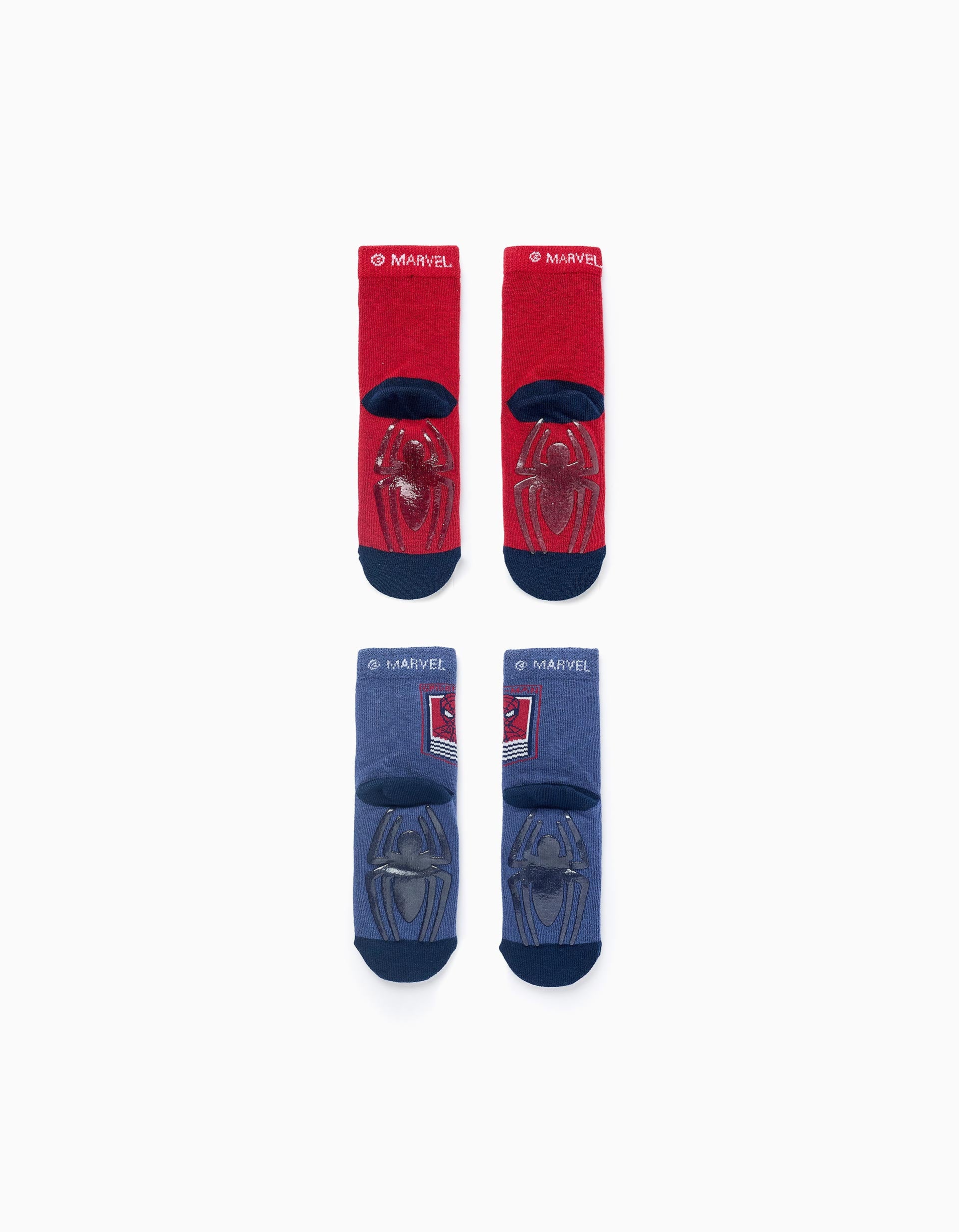 Pack of 2 Non-Slip Socks for Boys 'Spider-Man', Blue/Red