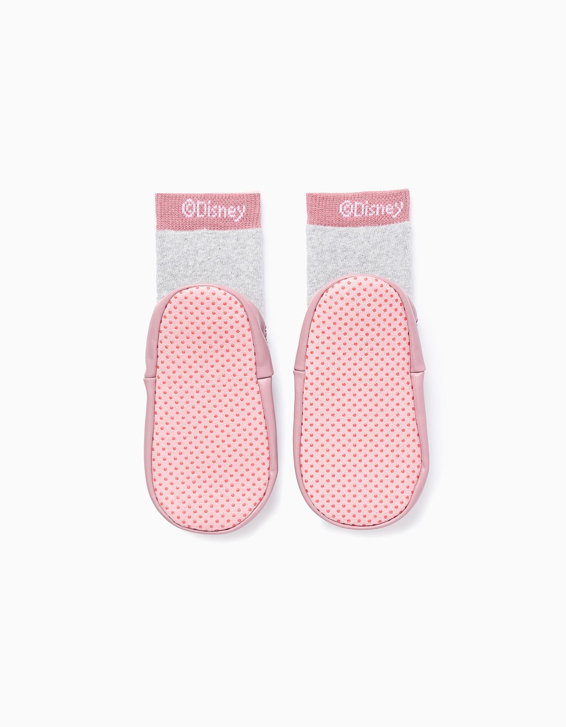 Socks-Slippers for Girls 'Minnie & Daisy', Pink/Grey