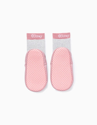 Meias-Pantufas para Menina 'Minnie & Daisy', Rosa/Cinza