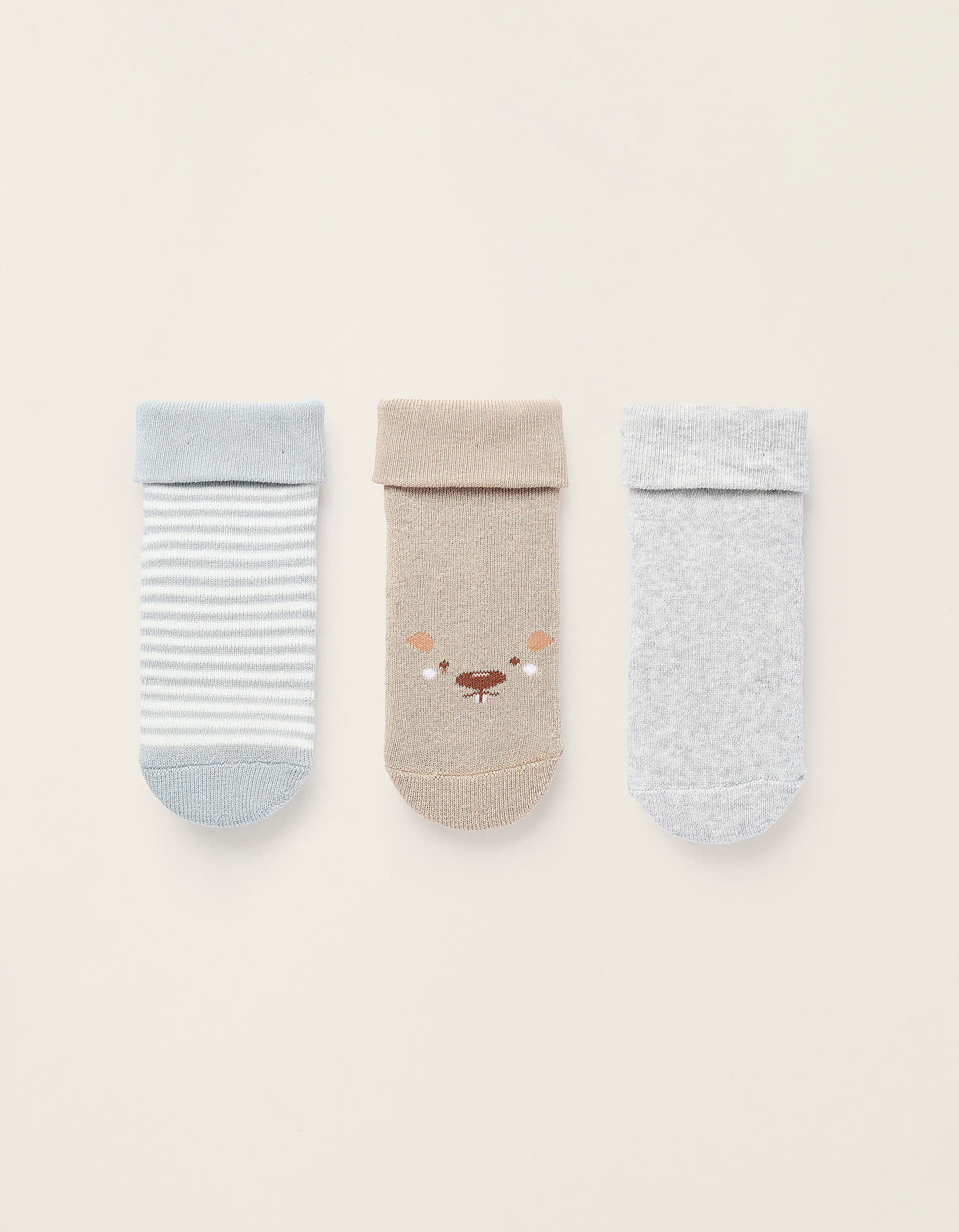 Pack of 3 Non-Slip Socks for Baby Boys 'Dots', Multicolour