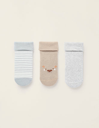 Pack 3 de Meias Antiderrapantes para Bebé Menino 'Dots', Multicolor