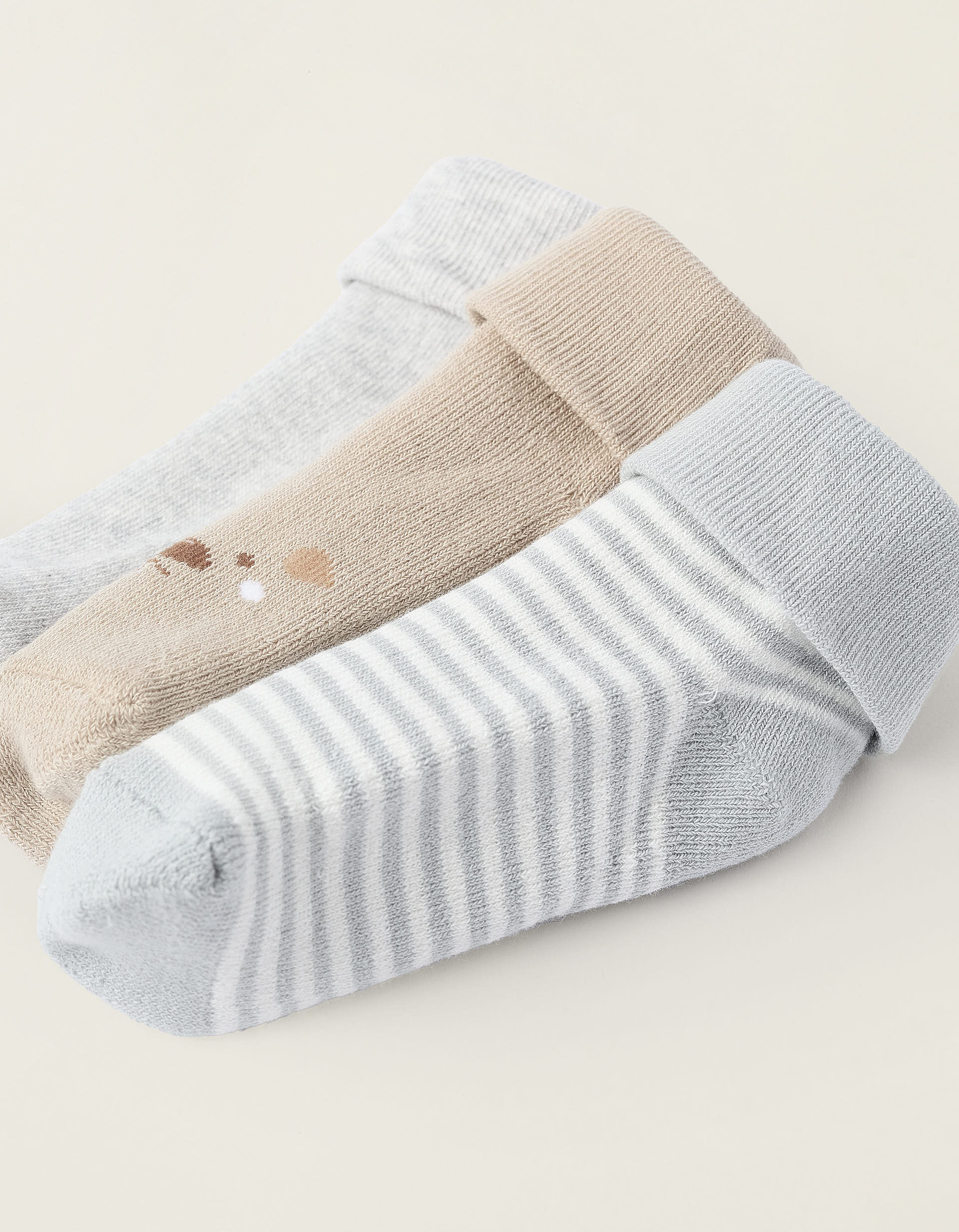 Pack of 3 Non-Slip Socks for Baby Boys 'Dots', Multicolour