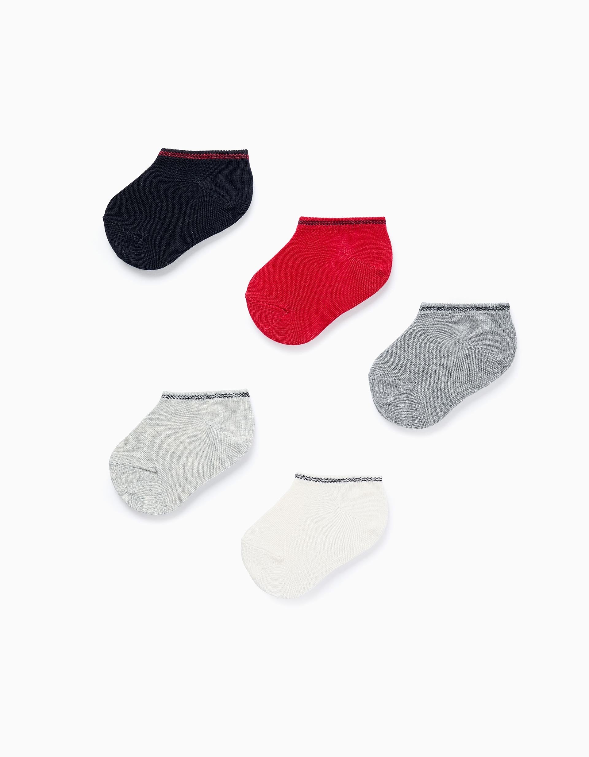 Pack of 5 Pairs of Ankle Socks with Stripes for Baby Boys, Multicolour