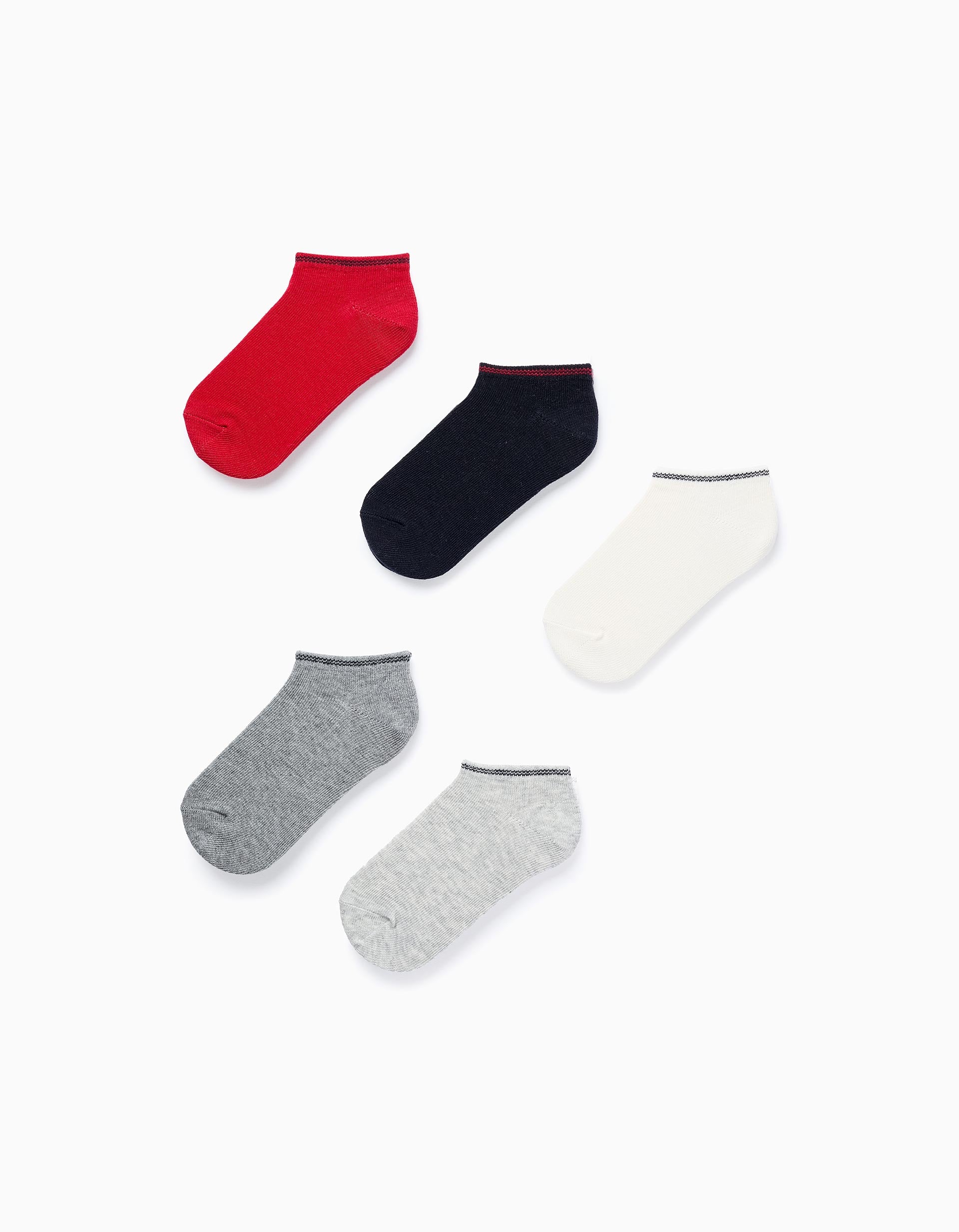 Pack of 5 Pairs of Ankle Socks with Stripes for Boys, Multicolour