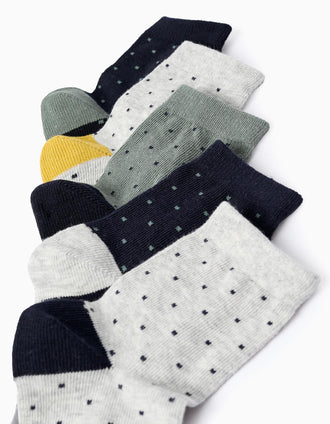 Pack 5 Pares de Meias para Menino 'Pintas', Multicolor