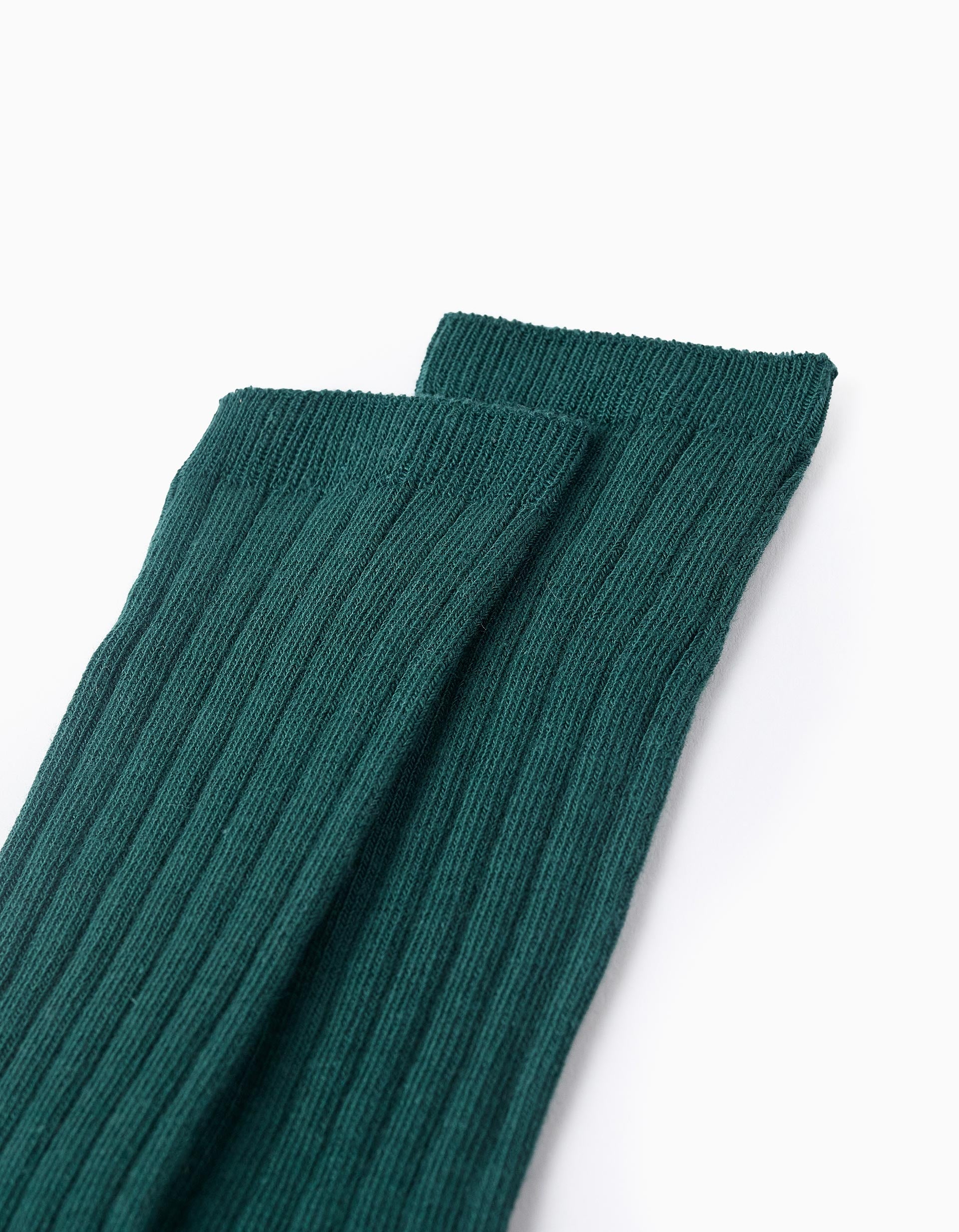 Ribbed High Socks for Boys, Green