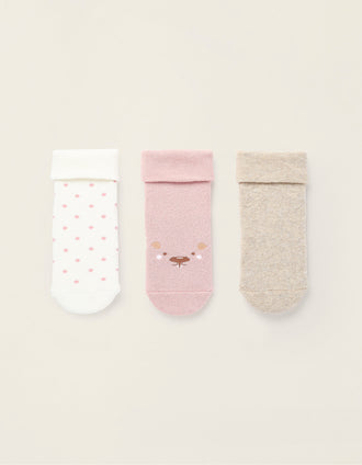 Pack 3 de Meias Antiderrapantes para Bebé Menina 'Dots', Multicolor