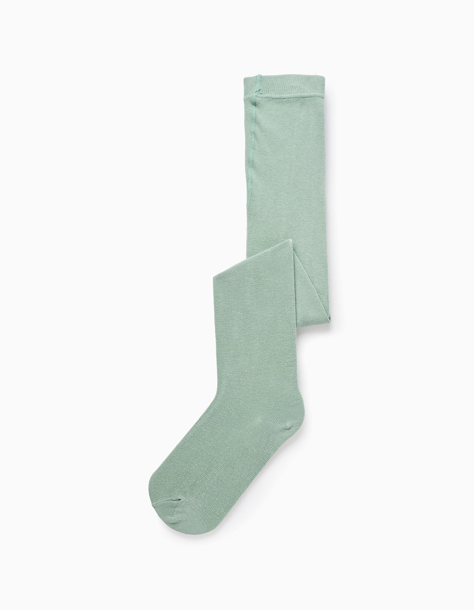 Collant Anti-Bouloche pour Fille, Vert d'Eau