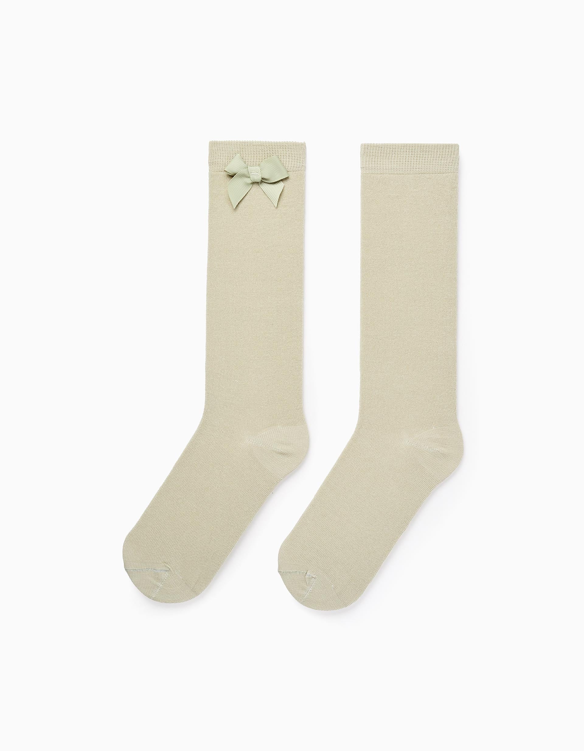 Chaussettes Hautes avec Nœud pour Fille, Vert