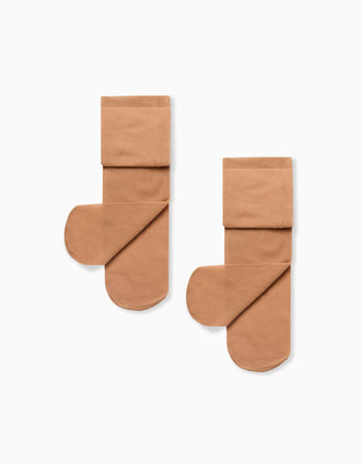 Pack 2 Collants de Microfibra para Bebé Menina, Bege