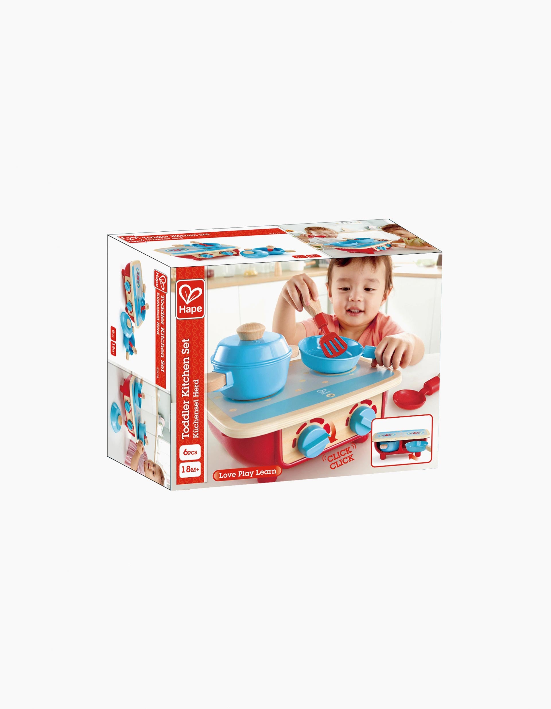 Conjunto De Cozinha em Madeira Hape 6Pcs 18M+