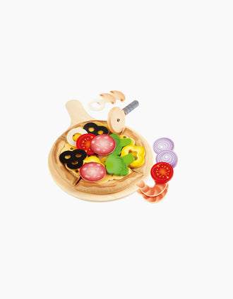 Conjunto De Pizza Perfeita De Madeira 29Pcs Hape 3A+