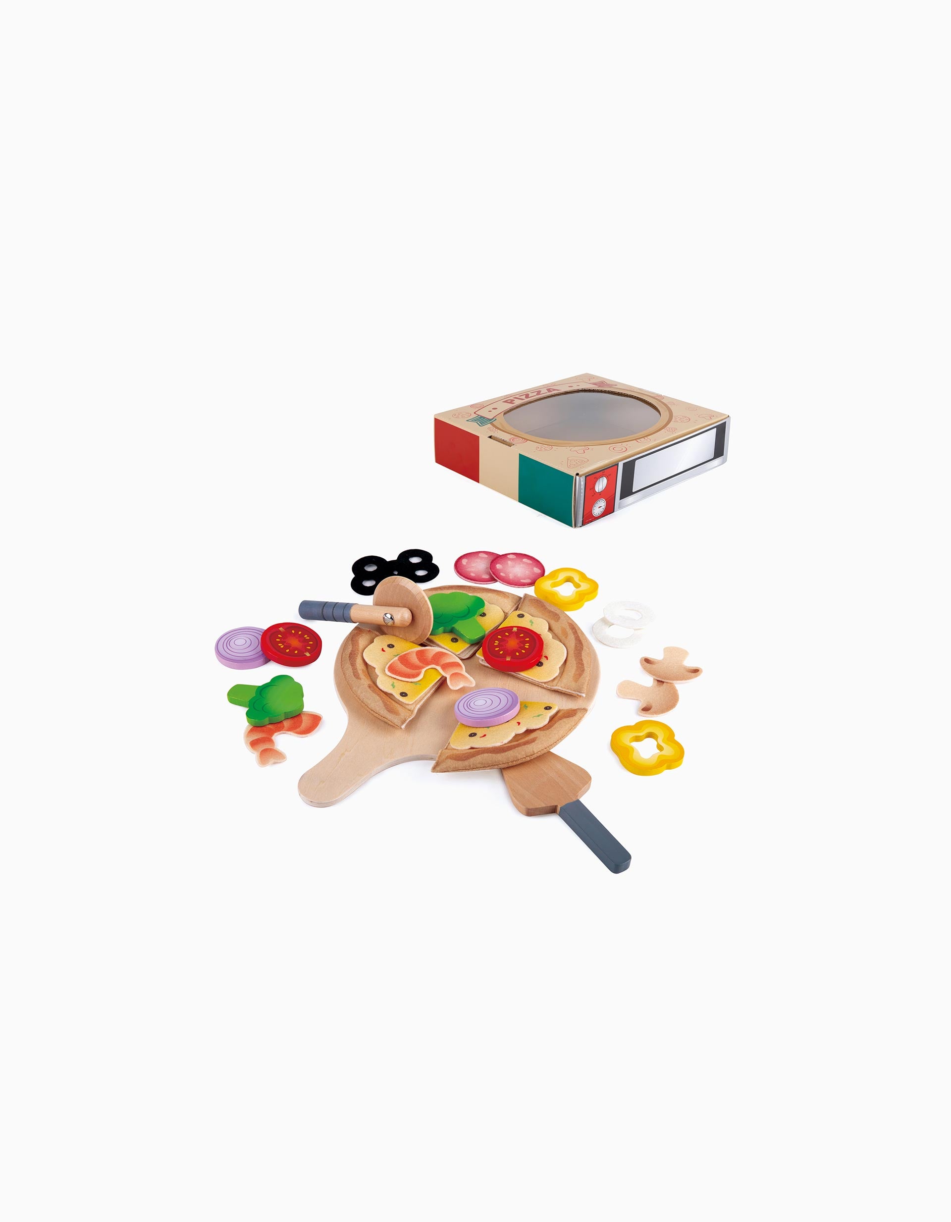 Conjunto De Pizza Perfeita De Madeira 29Pcs Hape 3A+