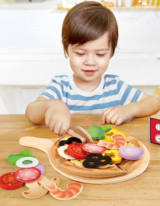 Conjunto De Pizza Perfeita De Madeira 29Pcs Hape 3A+