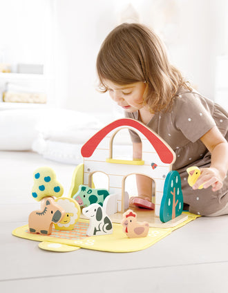 Casa De Campo De Madeira Para 10Pcs Hape 12M+