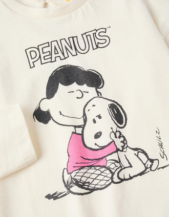 Camiseta de Manga Larga para Bebé Niña 'Lucy & Snoopy', Blanco