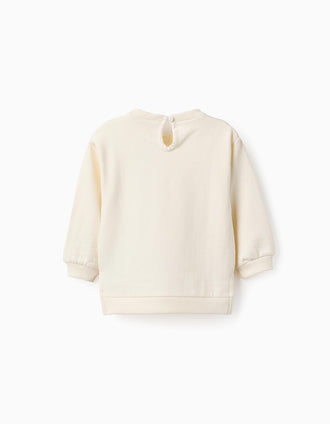 Sweat de Algodão para Bebé Menina 'Snoopy & Woodstuck', Branco