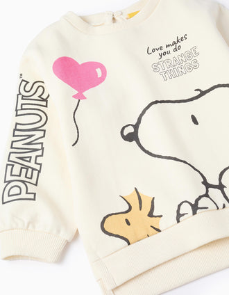 Sudadera de Algodón para Bebé Niña 'Snoopy & Woodstuck', Blanco