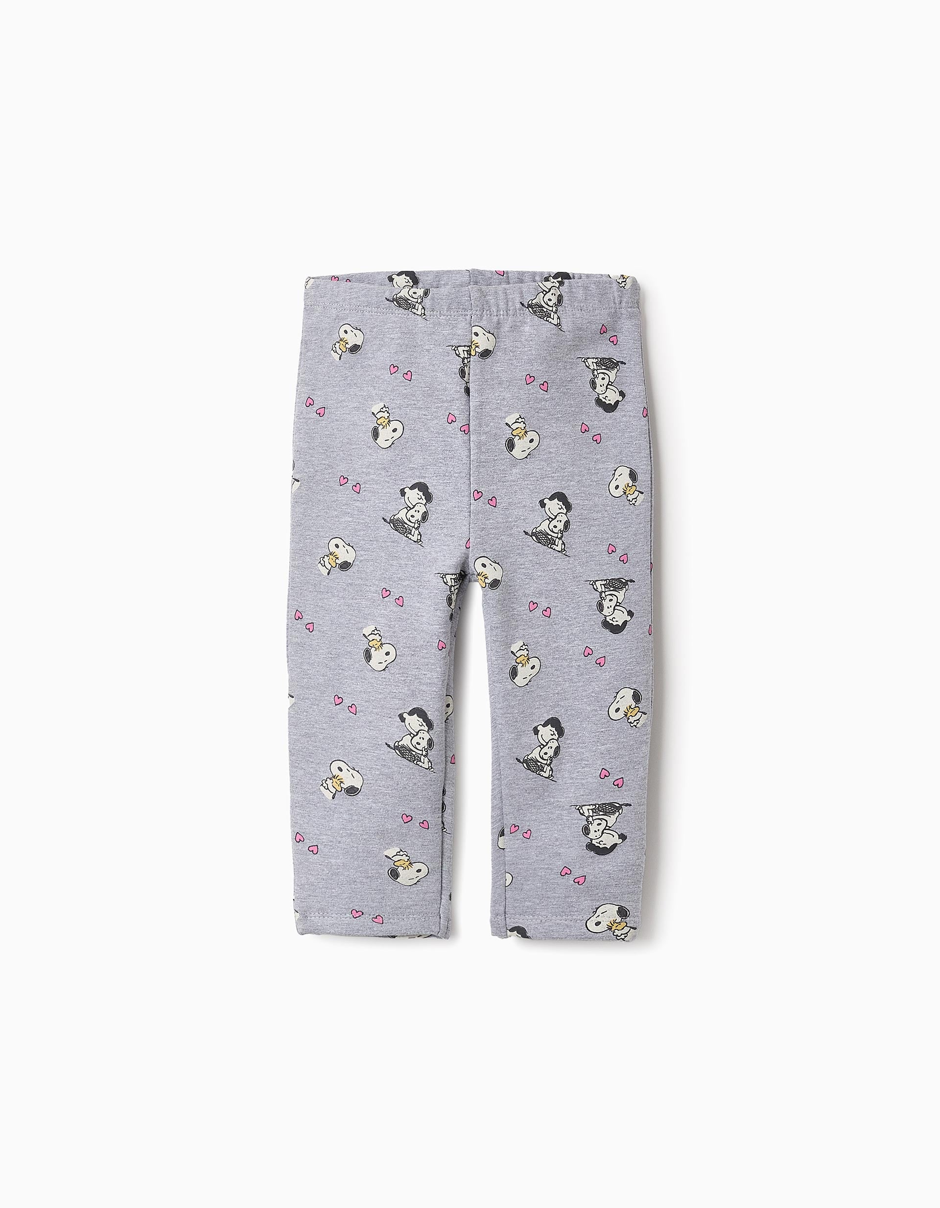 Legging Gratté pour Nouveau-née Fille 'Snoopy & Lucy', Gris