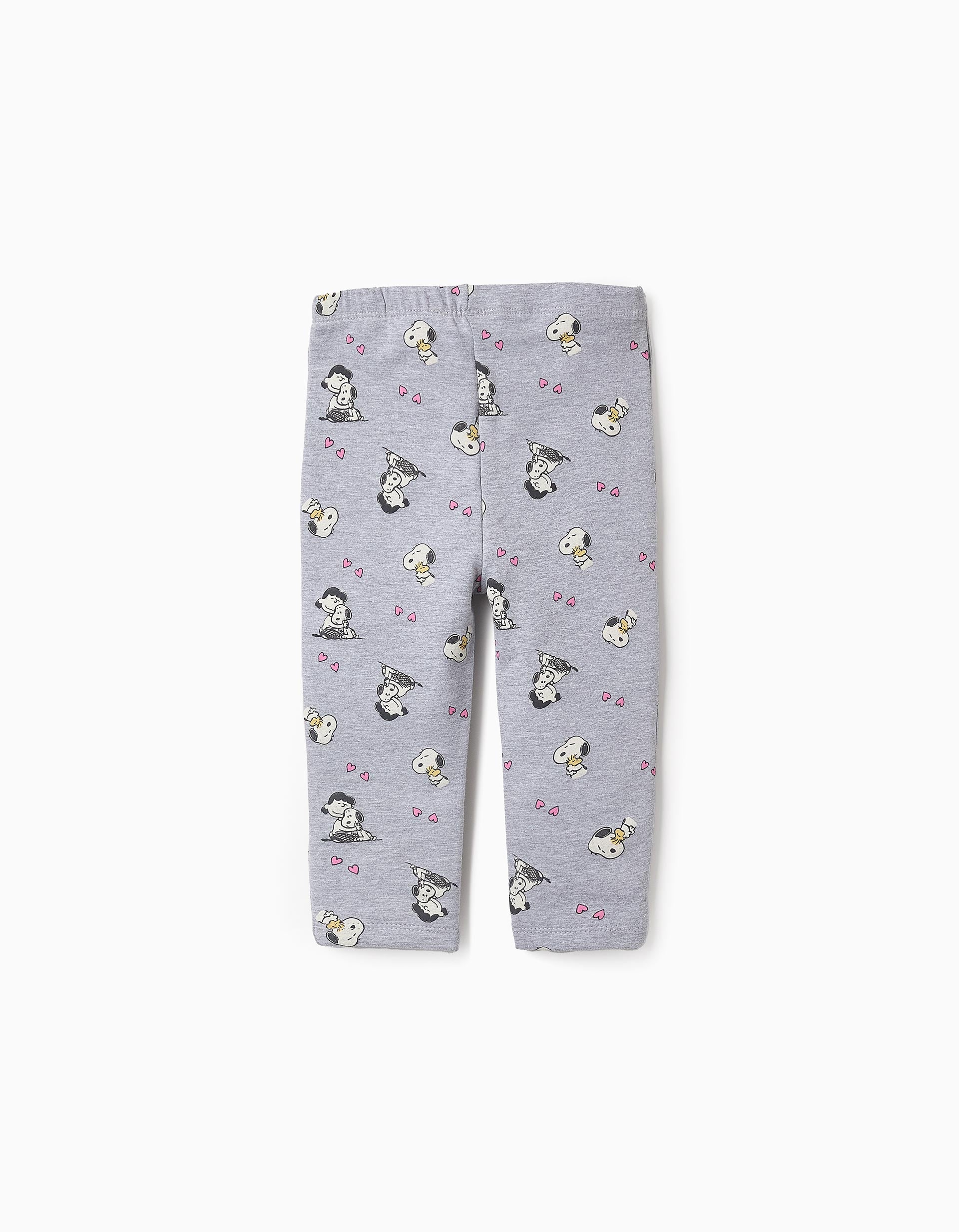 Legging Gratté pour Nouveau-née Fille 'Snoopy & Lucy', Gris