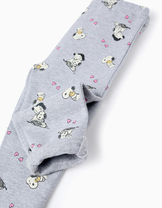 Legging Perchado para Bebé Niña 'Snoopy & Lucy', Gris