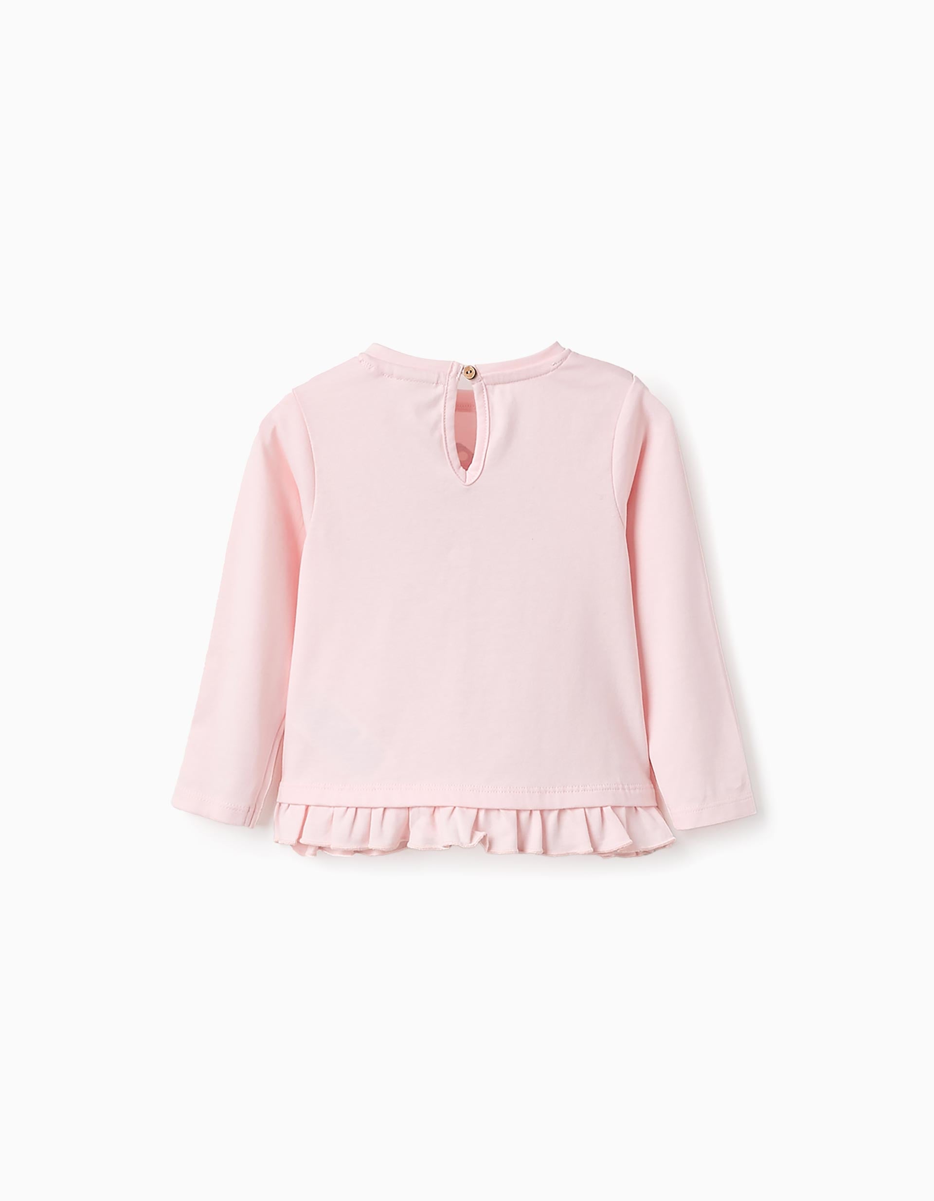 Cotton T-shirt with Ruffles for Baby Girls 'Minnie', Pink