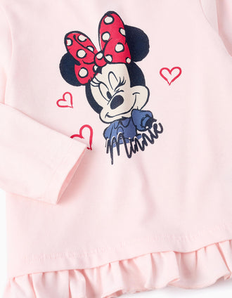 Camiseta de Algodón con Volantes para Bebé Niña 'Minnie', Rosa