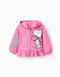 Chaqueta con Capucha de Algodón para Bebé Niña 'Snoopy', Rosa