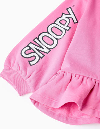 Chaqueta con Capucha de Algodón para Bebé Niña 'Snoopy', Rosa
