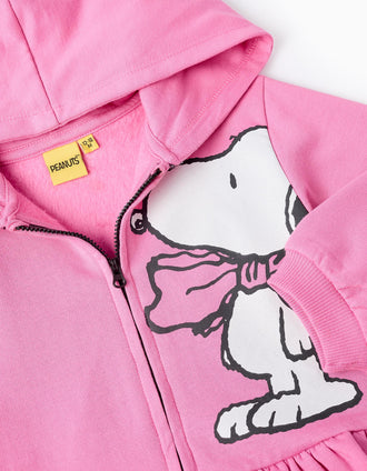 Chaqueta con Capucha de Algodón para Bebé Niña 'Snoopy', Rosa