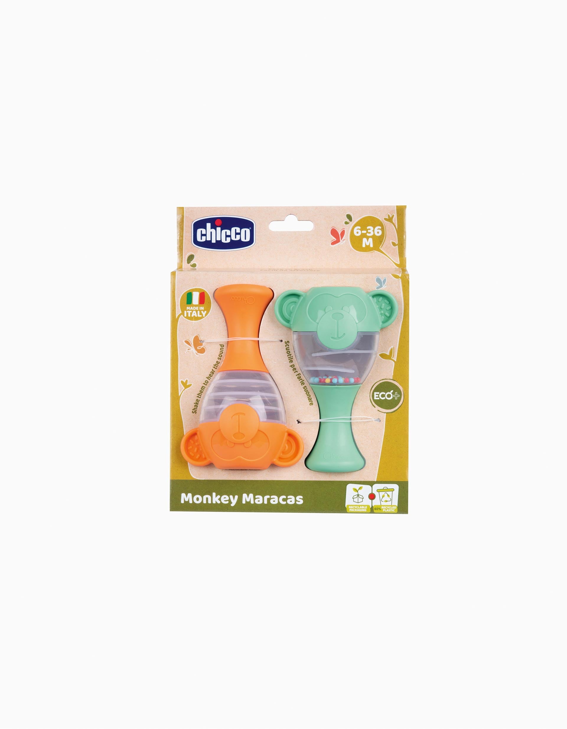 Maracas Macaco 2Pcs Chicco 6M+