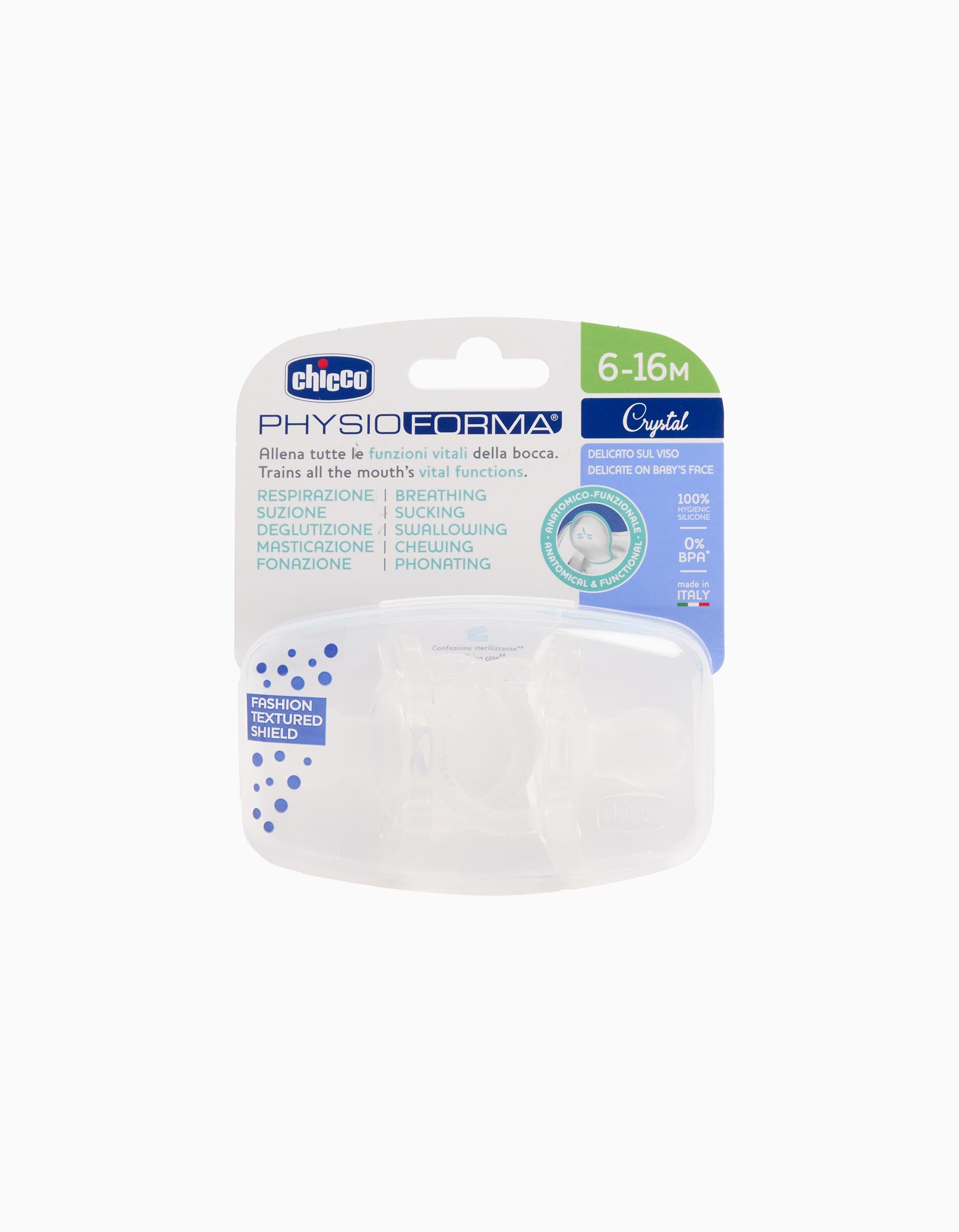 2 Chupetas Chicco Physio Soft 6-16M, Crystal