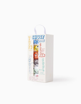Pack 6 Paires de Chaussettes pour Enfant 'Emotions', Blanc
