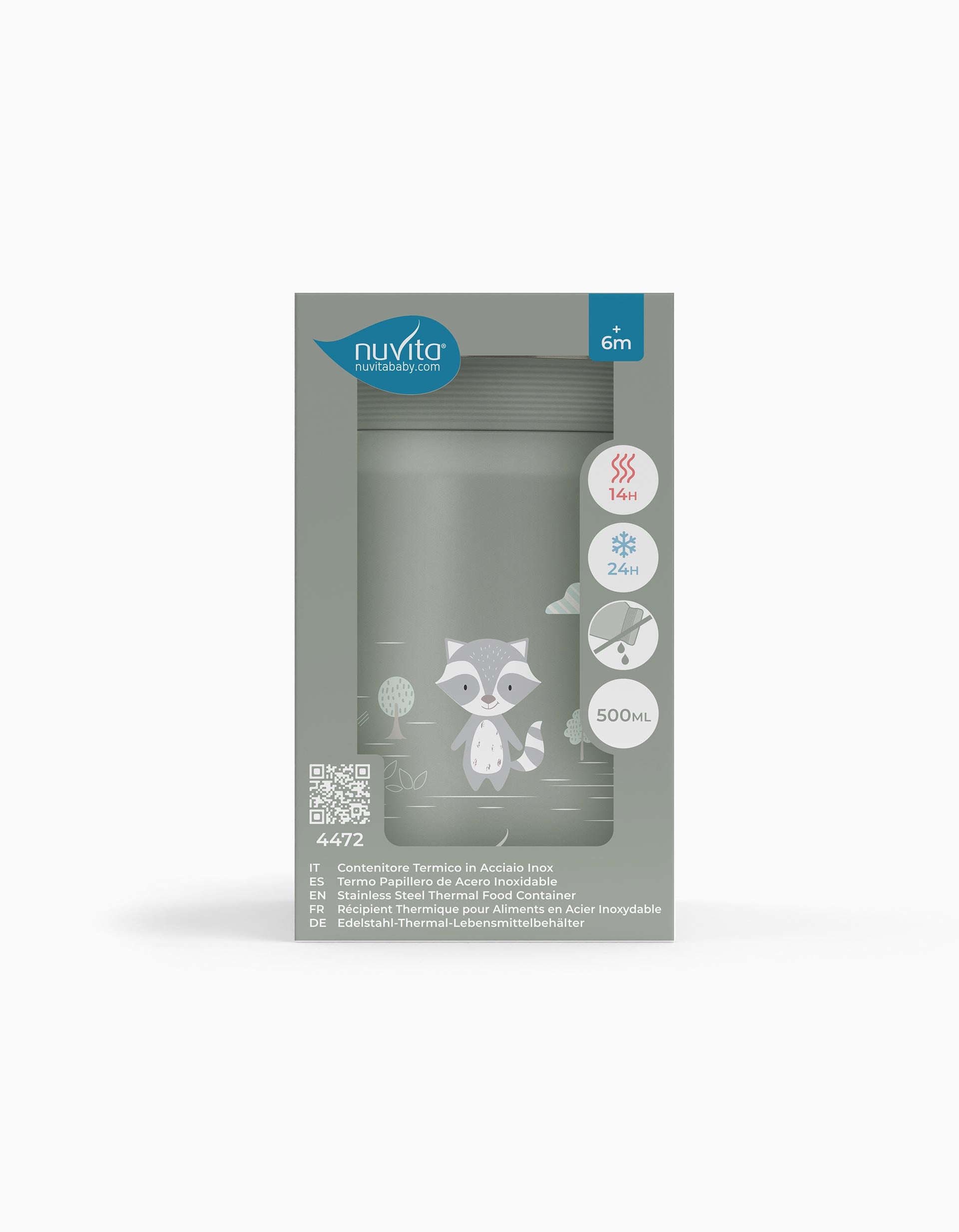 Termo Para Sólidos Nuvita 500Ml, Sage Green