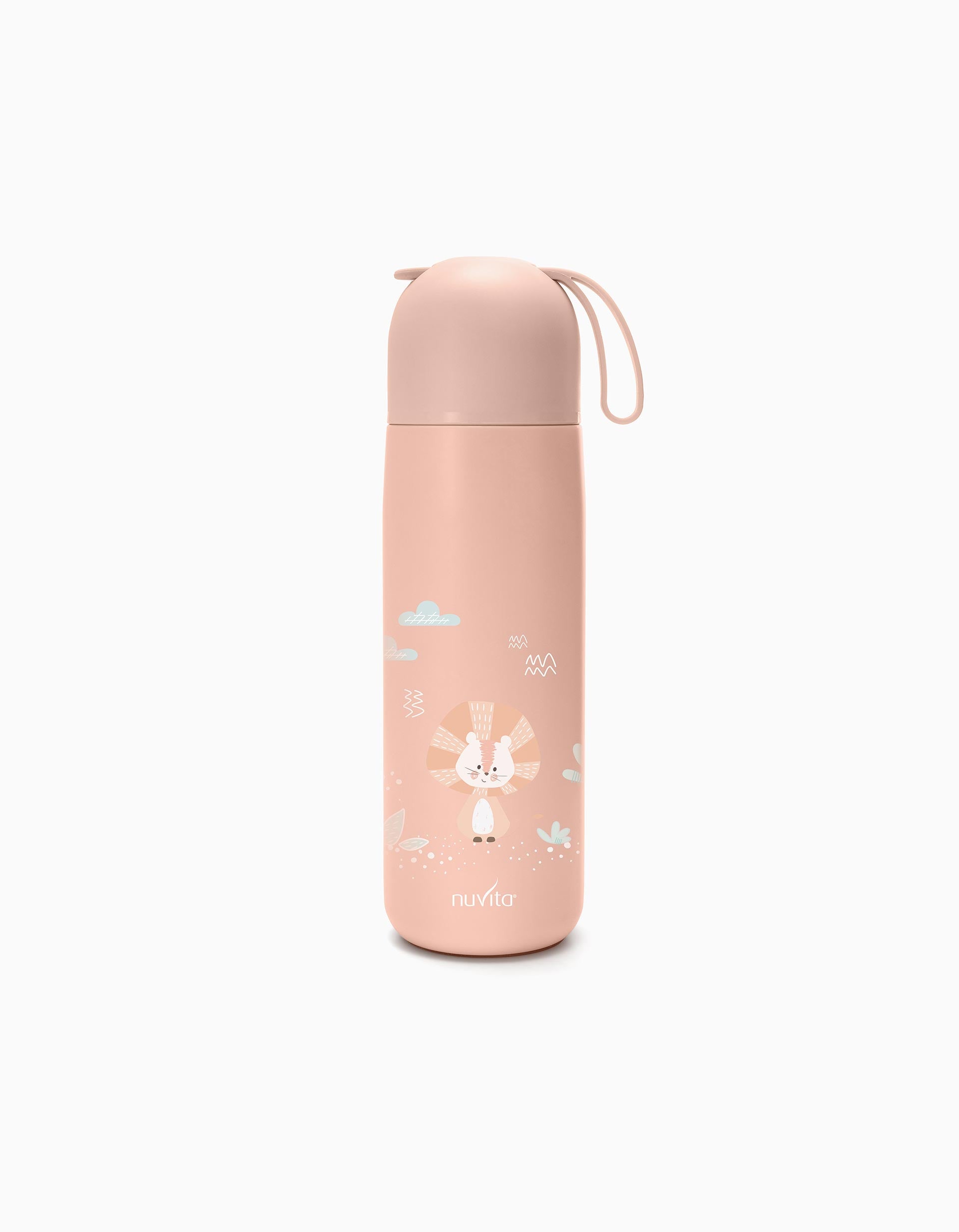 Garrafa Térmica Com Pega De Silicone Nuvita 400Ml, English Rose