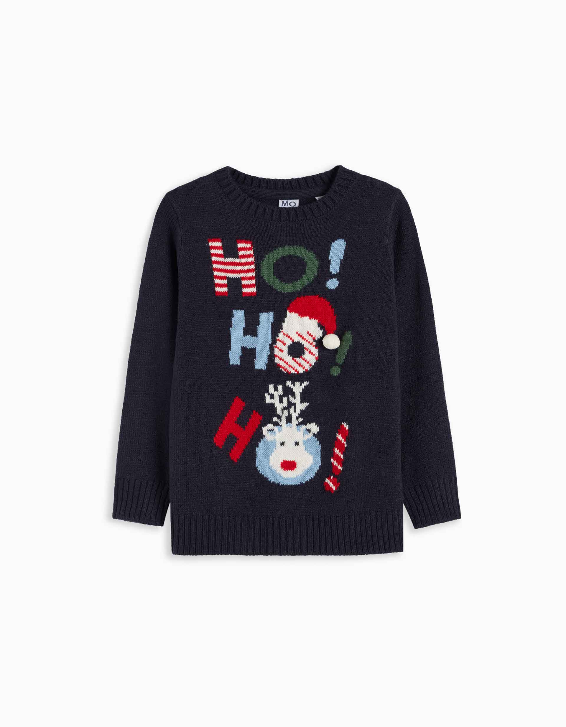 'Christmas' Knitted Sweater, Boy, Dark Blue