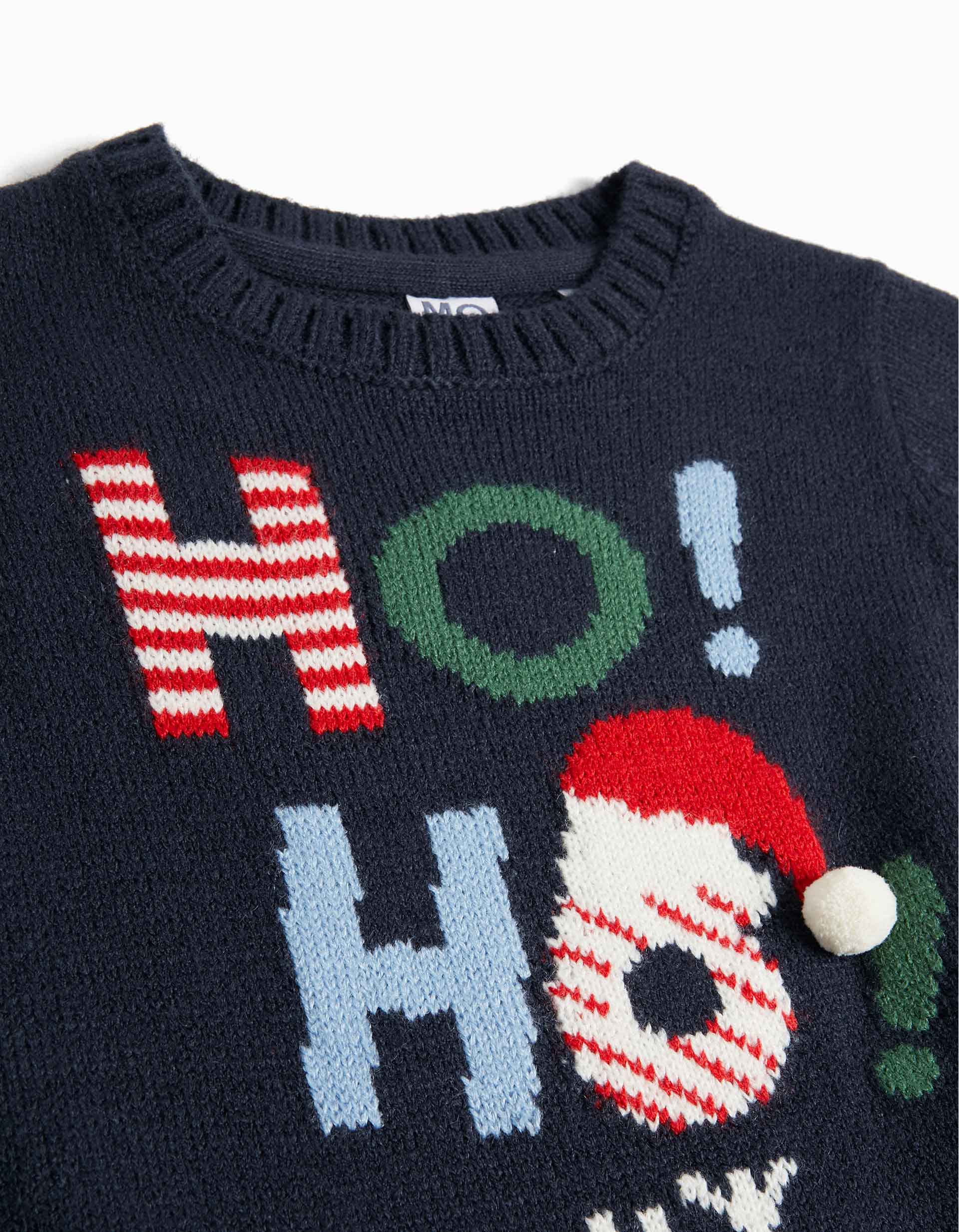 'Christmas' Knitted Sweater, Boy, Dark Blue