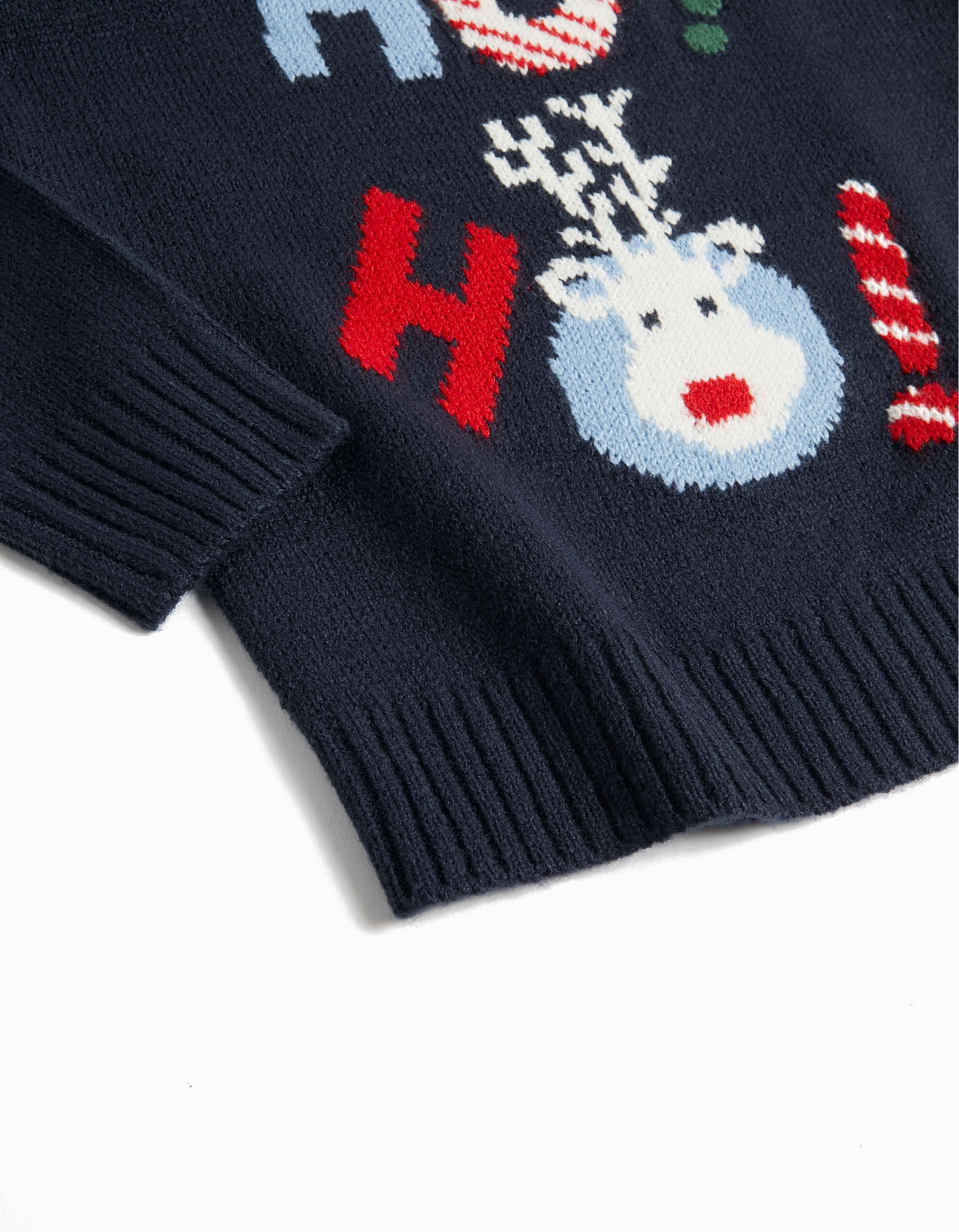 'Christmas' Knitted Sweater, Boy, Dark Blue